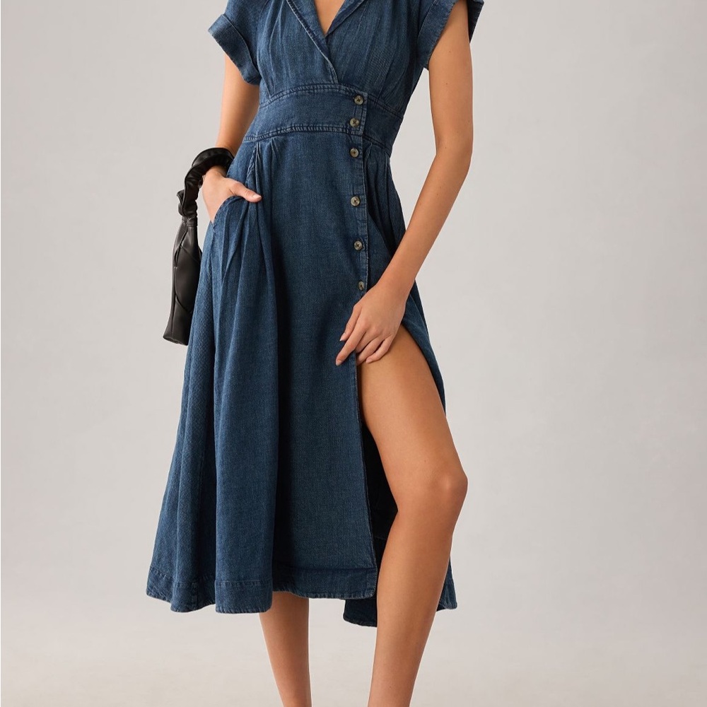Anthroplogies Denim Blue Dress - Picture 6 of 7